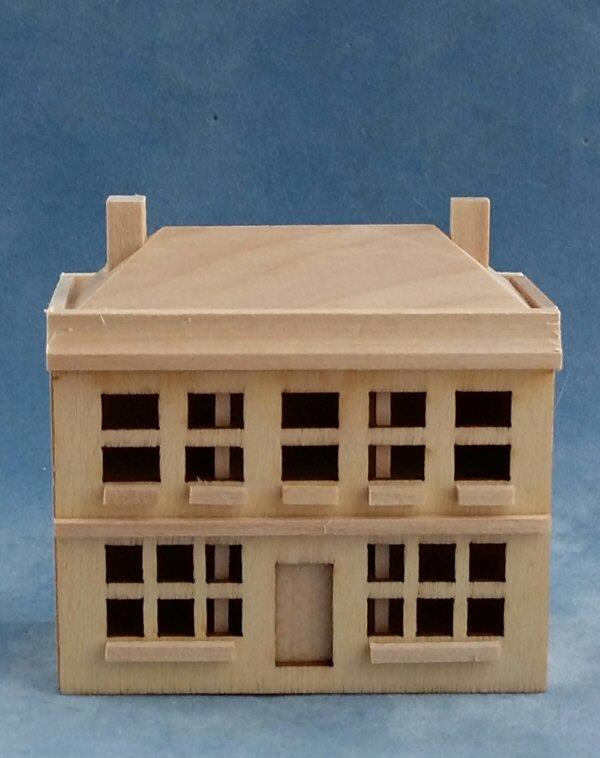 Front of 1/144th scale barewood house