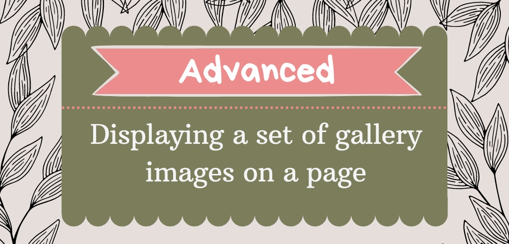 Displaying a set of gallery images on a page