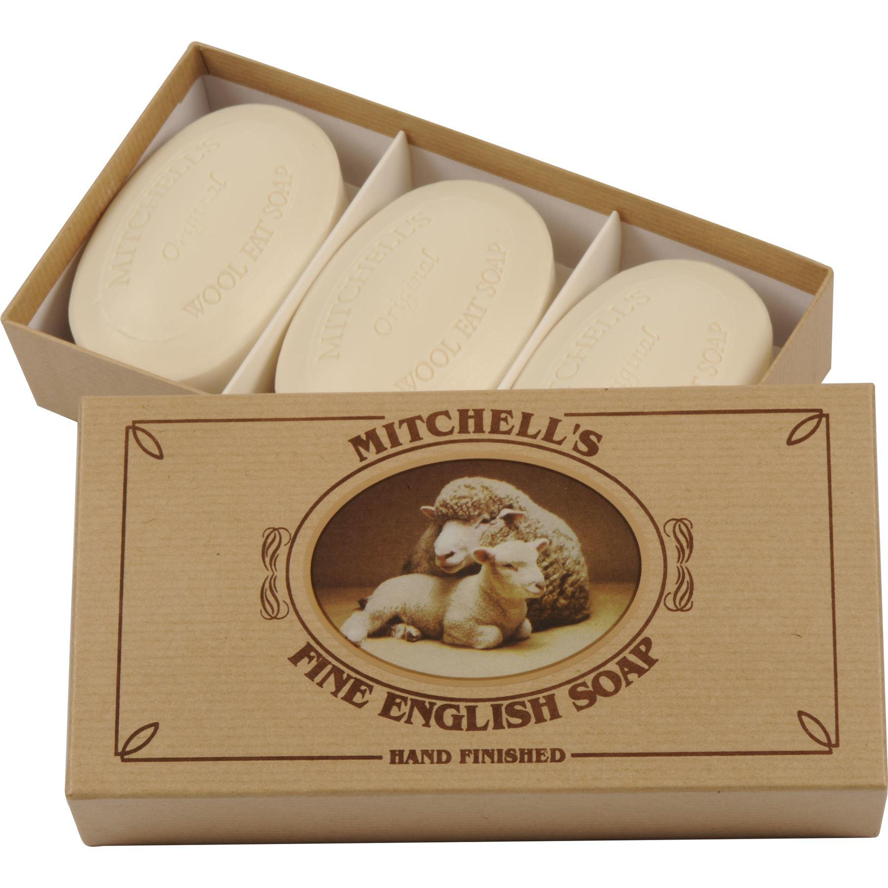 Mitchell's Wool Fat Natural Kraft Box with Set of 3 150g Lanolin Bath Soaps, Sheep & Lamb Design Mitchell's Wool Fat Natural Kraft Box with Set of 3 150g Lanolin Bath Soaps, Sheep & Lamb Design