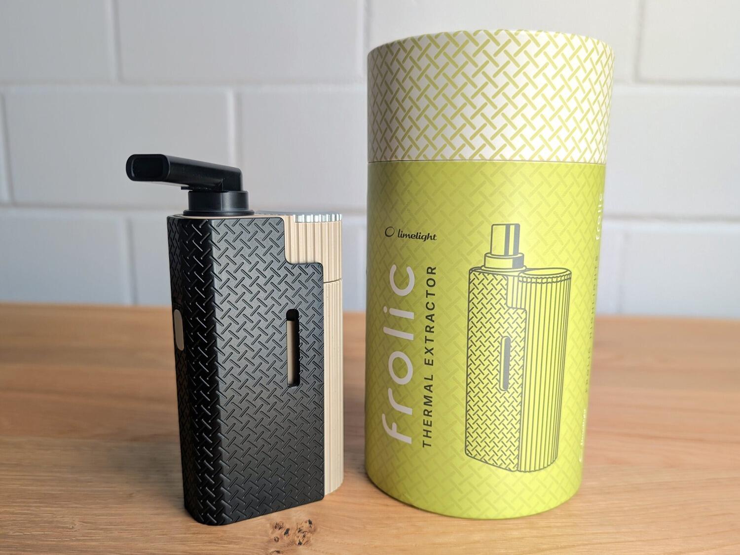 Limelight Frolic Vaporizer with USB‑C charging port for fast, modern recharging.
