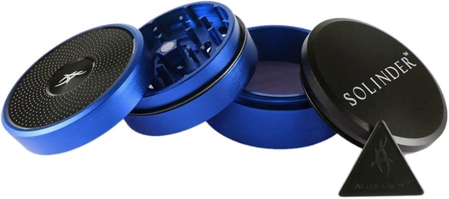 Solinder 62mm Herb Grinder in Blue – Durable 4‑Part Construction