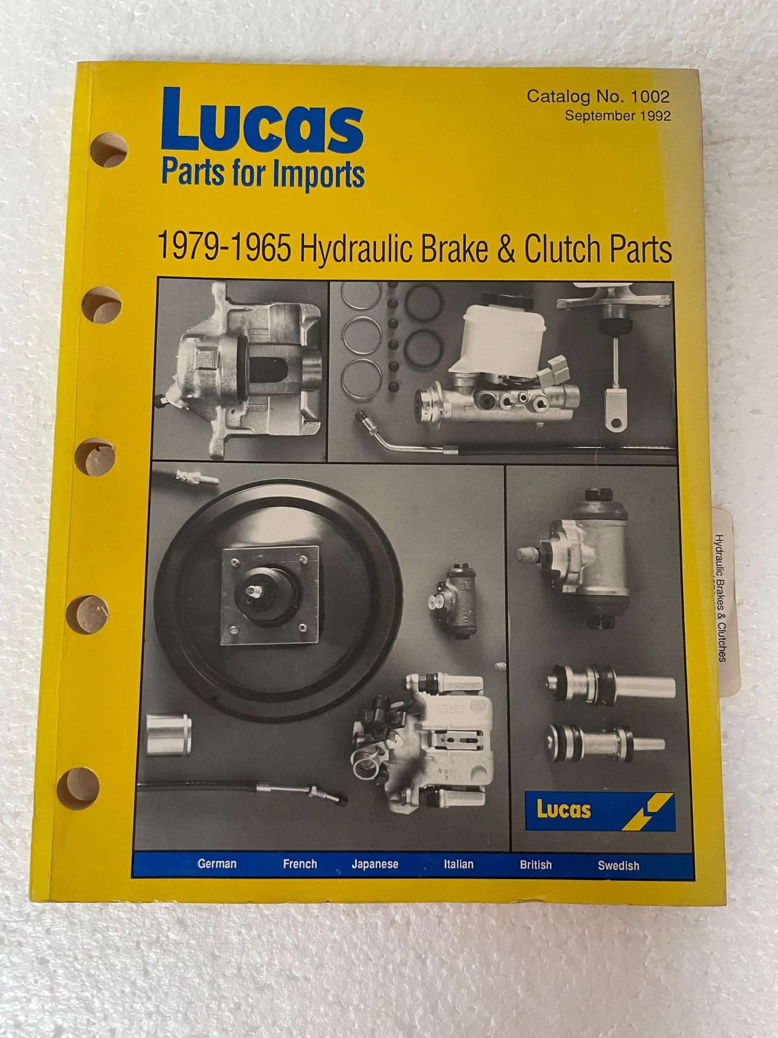 RARE ORIGINAL LUCAS 1965 1979 HYDRAULIC BRAKE & CLUTCH PARTS MANUAL