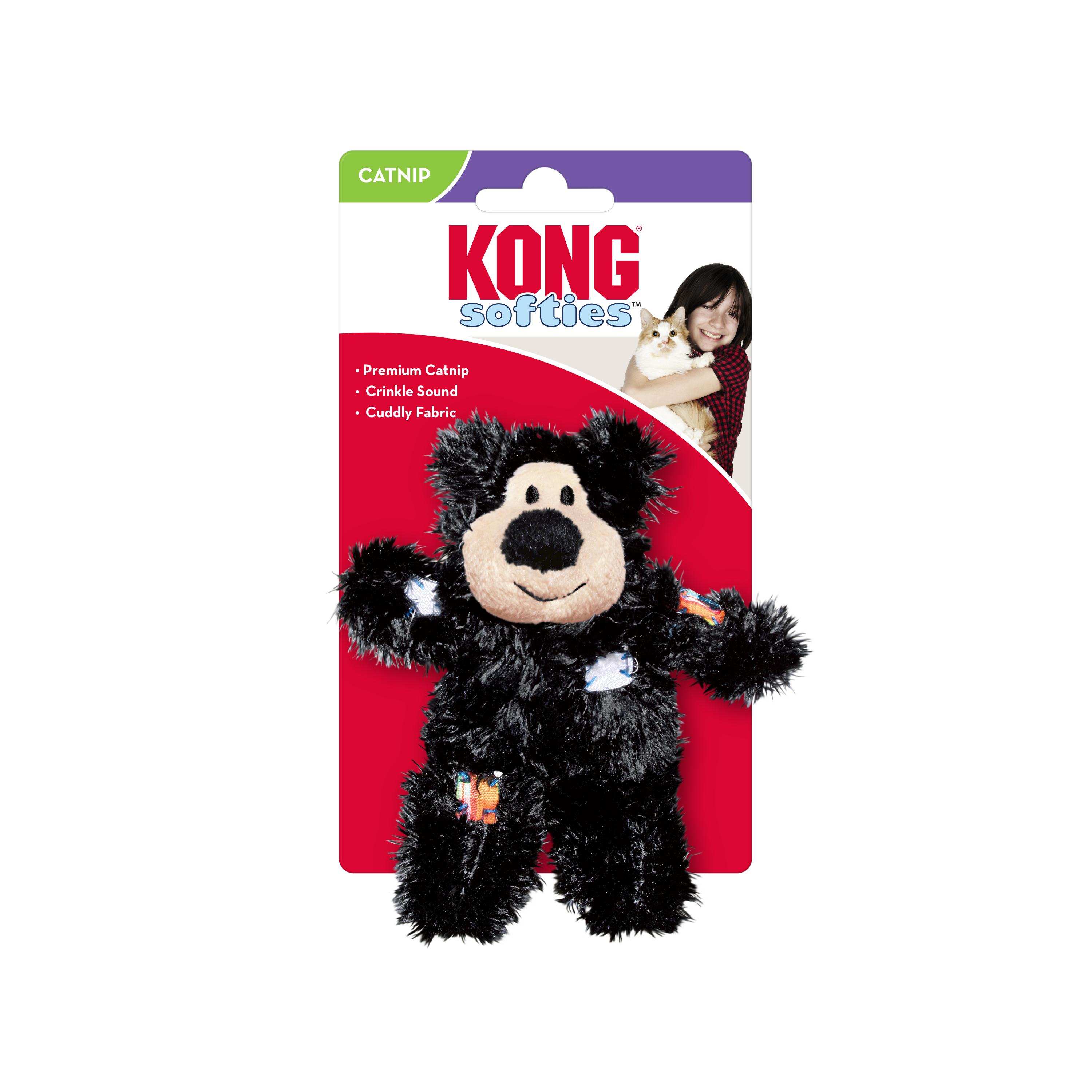 Kong Softies Patchwork Bear Cat Toy