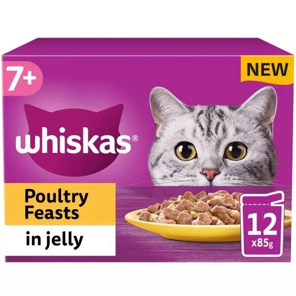 Whiskas 7+ Poultry Feasts in Jelly (12 x 85g)