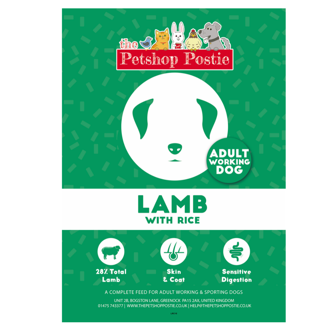 Petshop Postie Lamb & Rice Complete Adult Working Dog Food