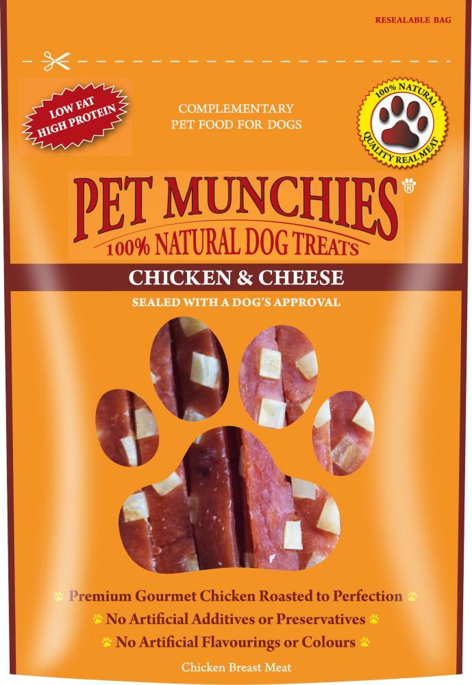 Pet Munchies chicken and Cheese strips