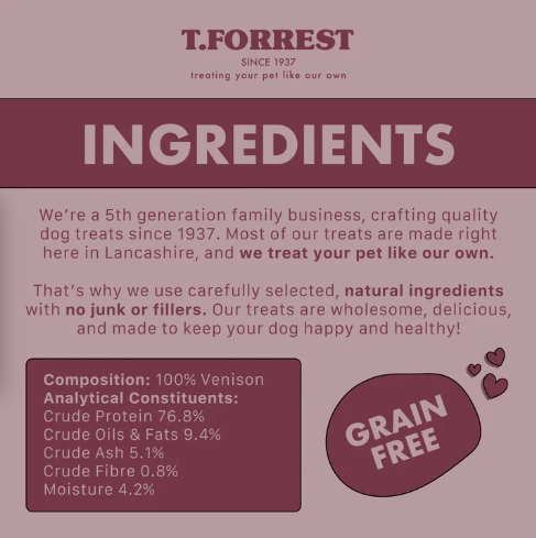 T.Forrest Pure Venison Training Treats2