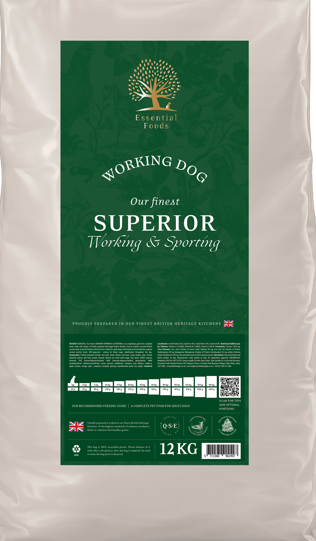 Essential Superior Living - Working Dog Formula 12kg (new bag size)