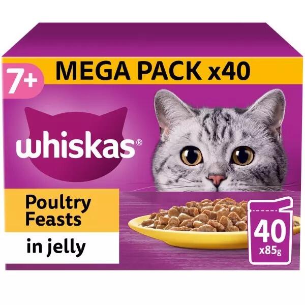Whiskas 7+ Poultry Feasts in Jelly (40 x 85g)