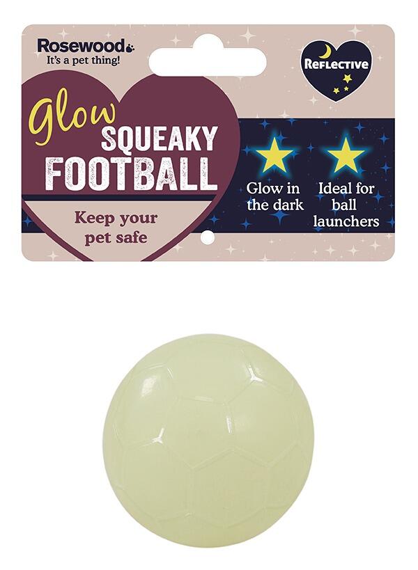 Rosewood Glow Squeaky Football for Ball Launchers