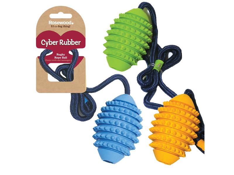 Rosewood Cyber Rubber Rugby Rope Ball -Medium
