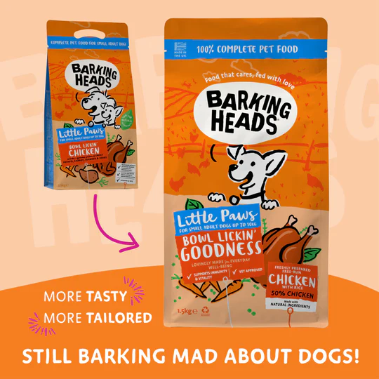 Barking Heads Little Paws Bow Lickin Goodness Chicken Dry Food 1.5kg