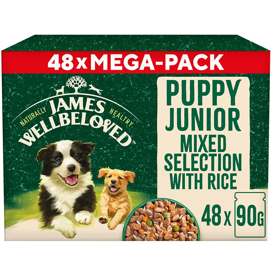 James Wellbeloved Puppy Food in Gravy Mixed Pack 48x90g