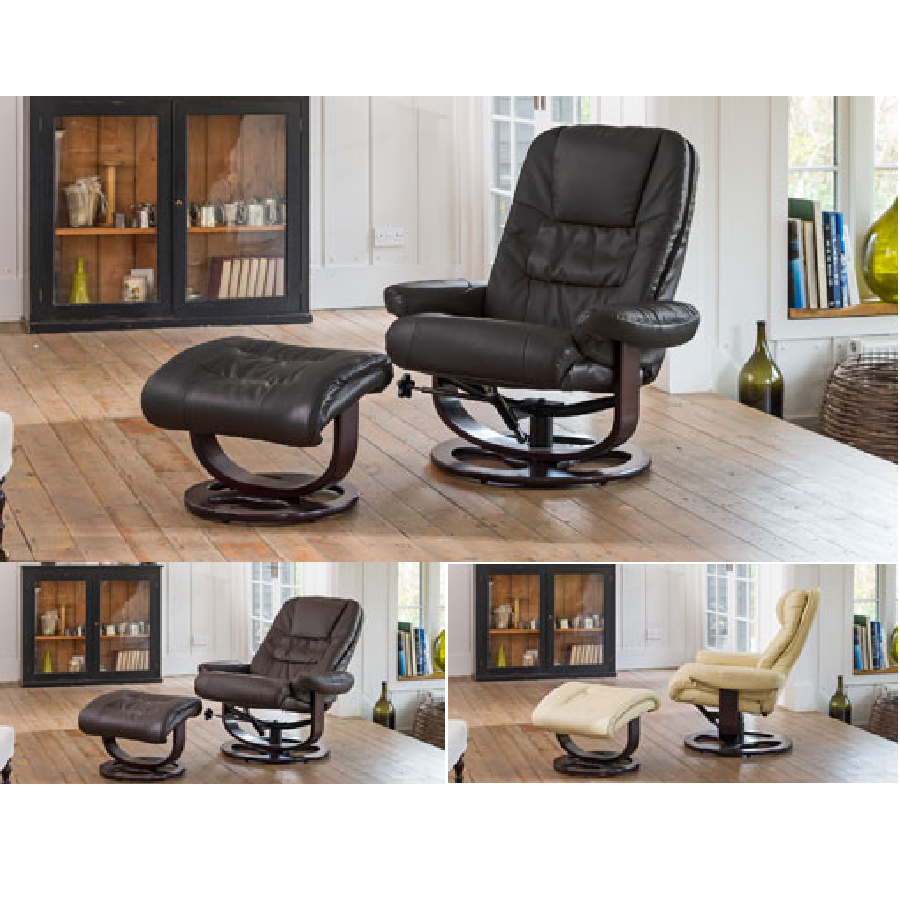 Alpha Swivel Recliner Heat And Massage With Foot Stool