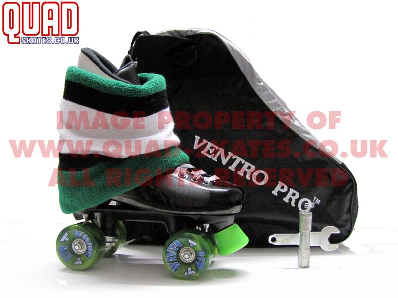 Green Airwaves Bauer Style Ventro Pro Turbo Quad Roller Skate 