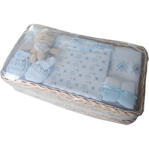 Teddy Diamonds baby gift basket (blue)