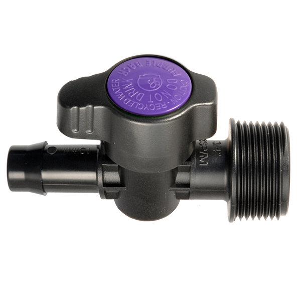 3 x Purple Back Inline Valve/tap for 13mm Irrigation Pipe Garden Watering 