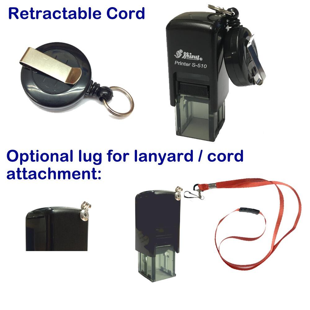 Textile Stamp | Clothing / Name / Uniform Name Stamp - Specialist Washable Ink - Pocket clip / Lanyard lug option