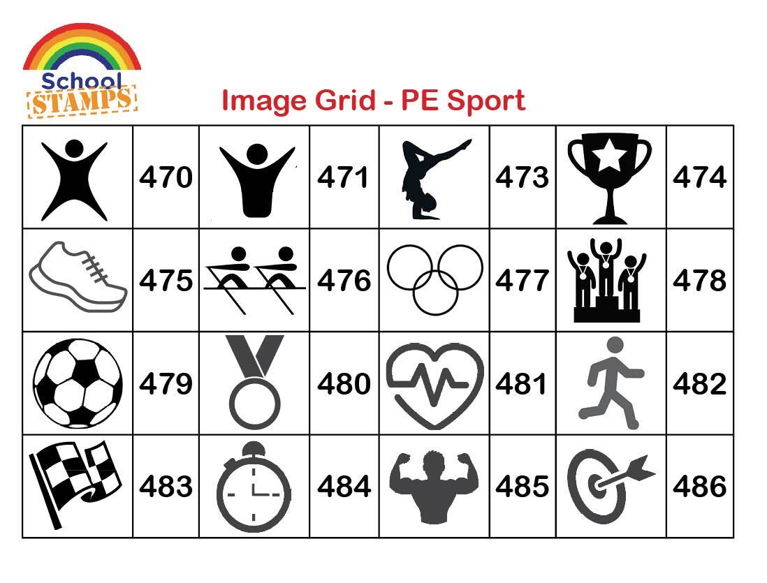 Custom School Stamps | Sport/PE Teacher Personalised Self-Inking Stamp. Choices: Size, Font, Colour - Sport Image Choice