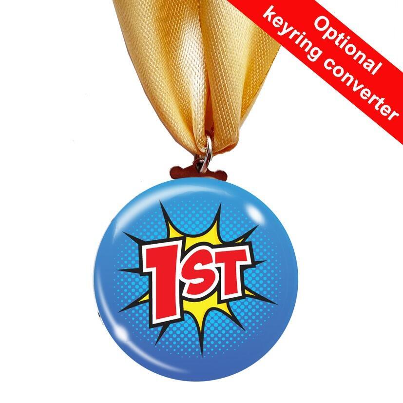 Low Cost Medals | Superhero 1st place Medal & Ribbon, Sports / Competition Winner Value Medals.