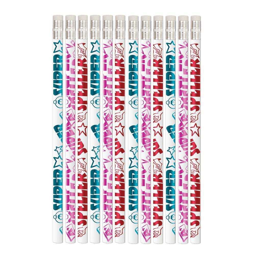 Low Cost Awards | 12 Super Speller HB Pencils for Teachers. Great Low Cost, Practical Class Gifts