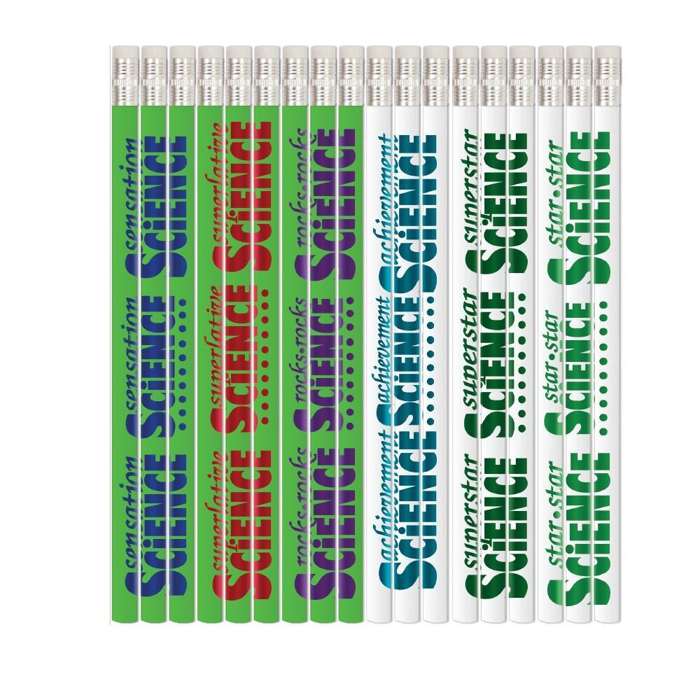 Reward Pencils | 12 x Super Science HB Award Pencils. Great Low Cost, Practical Class Gifts, Prizes