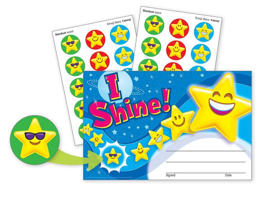 School Certificates | 24 x "I Shine!" Awards with 30 x Scratch 'n Sniff Stickers