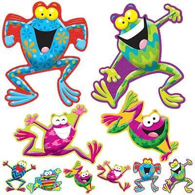 Classroom Display Card Cutouts | 36 Small Frog-tastic! Cut Outs Variety Pack
