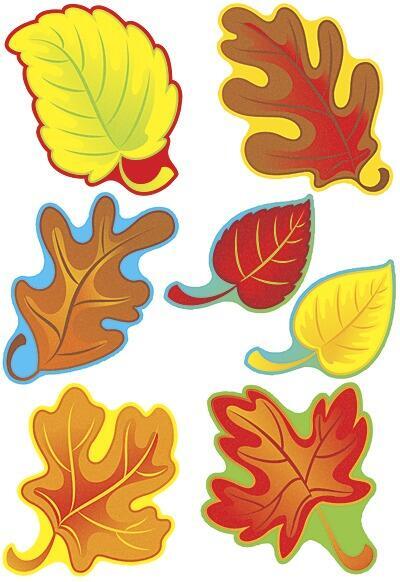 Classroom Display Card Cutouts | 36 Large Colourful Autumn Leaves Cut-Outs for Autumn/Seson Displays
