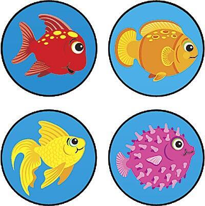 Teacher Stickers | 800 Mini Fun Fish Reward Stickers for School.