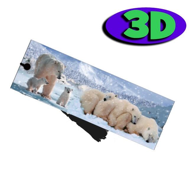 3D Bookmarks | Bulk Packs of Stunning Polar Bear 3D Bookmarks. Ideal Reading Incentive/Party Gift