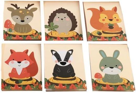 Stationery Gifts | Low Cost, Cute Woodland Animal Mini Notepads for Kids Parties, Class Gifts/Prizes