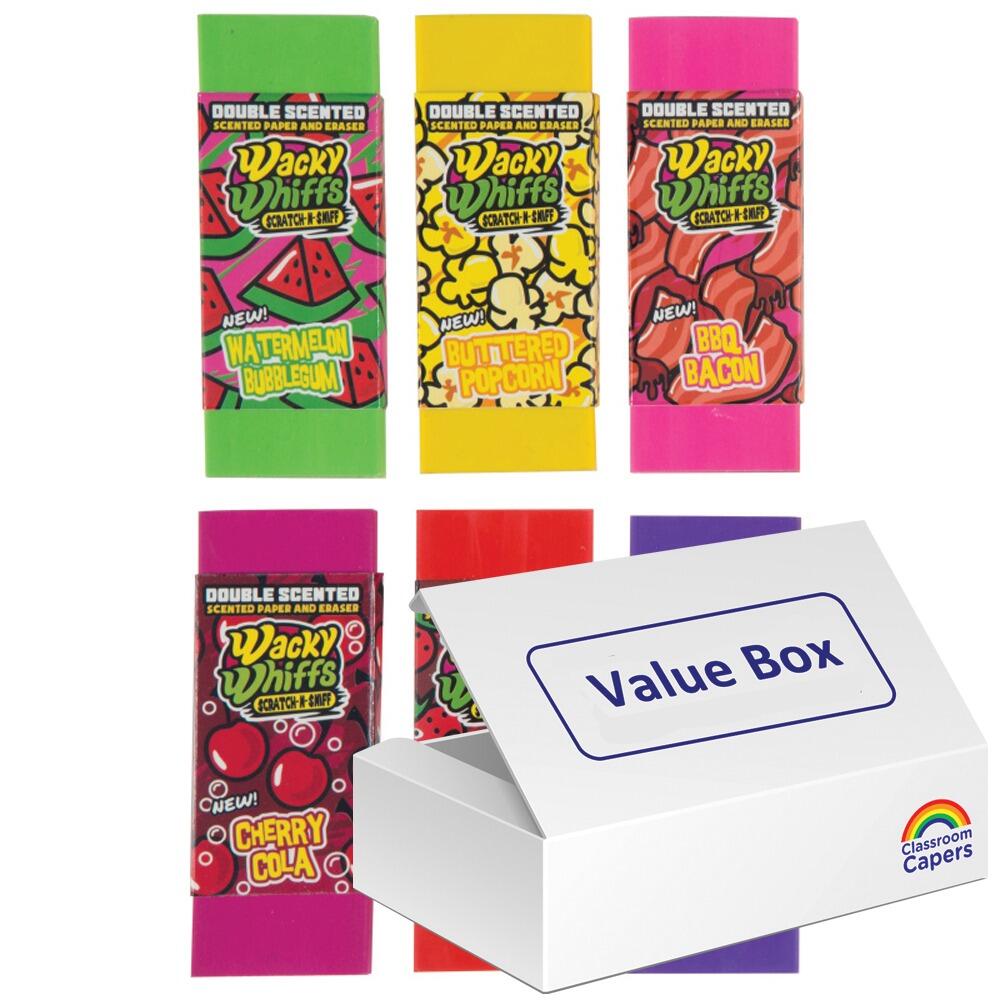 Class Gifts | Bulk Buy Large Double Scented Wacky Whiffs Erasers. Fun and Useful! Class Prizes/Gifts