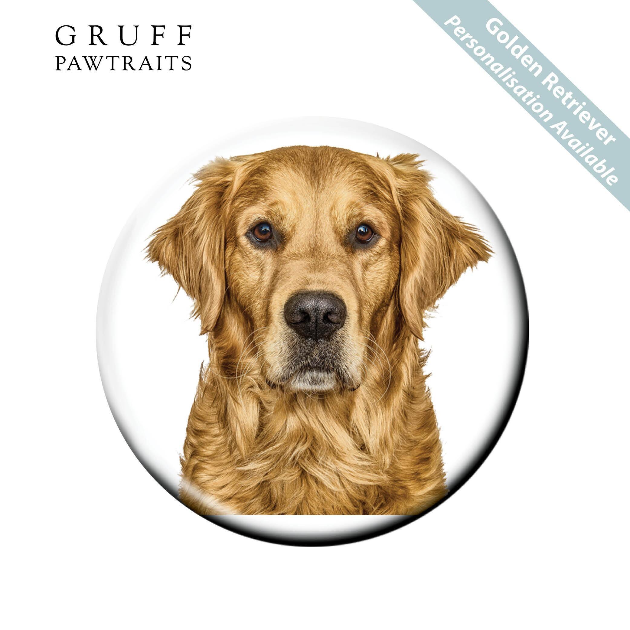 Fridge Magnet Gifts | Stunning Golden Retriever Dog Fridge Magnet by Gruff Pawtraits. Personalisable