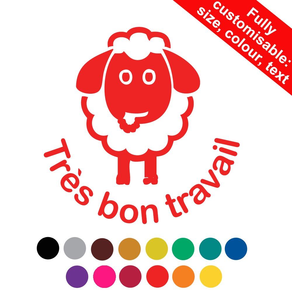 Personalised Teacher Stamps | Très bon travail Personalised French Teacher Stamp 19-30mm