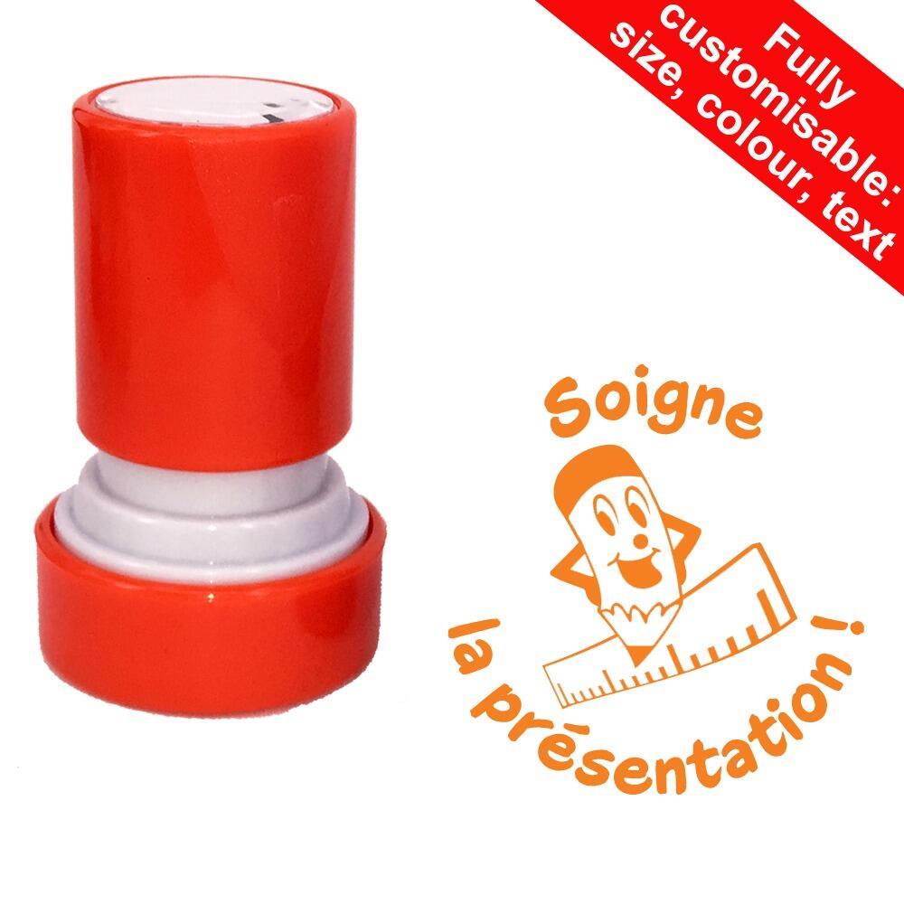 French School Stampers | Soigne la présentation French Teacher Stamp - 22mm