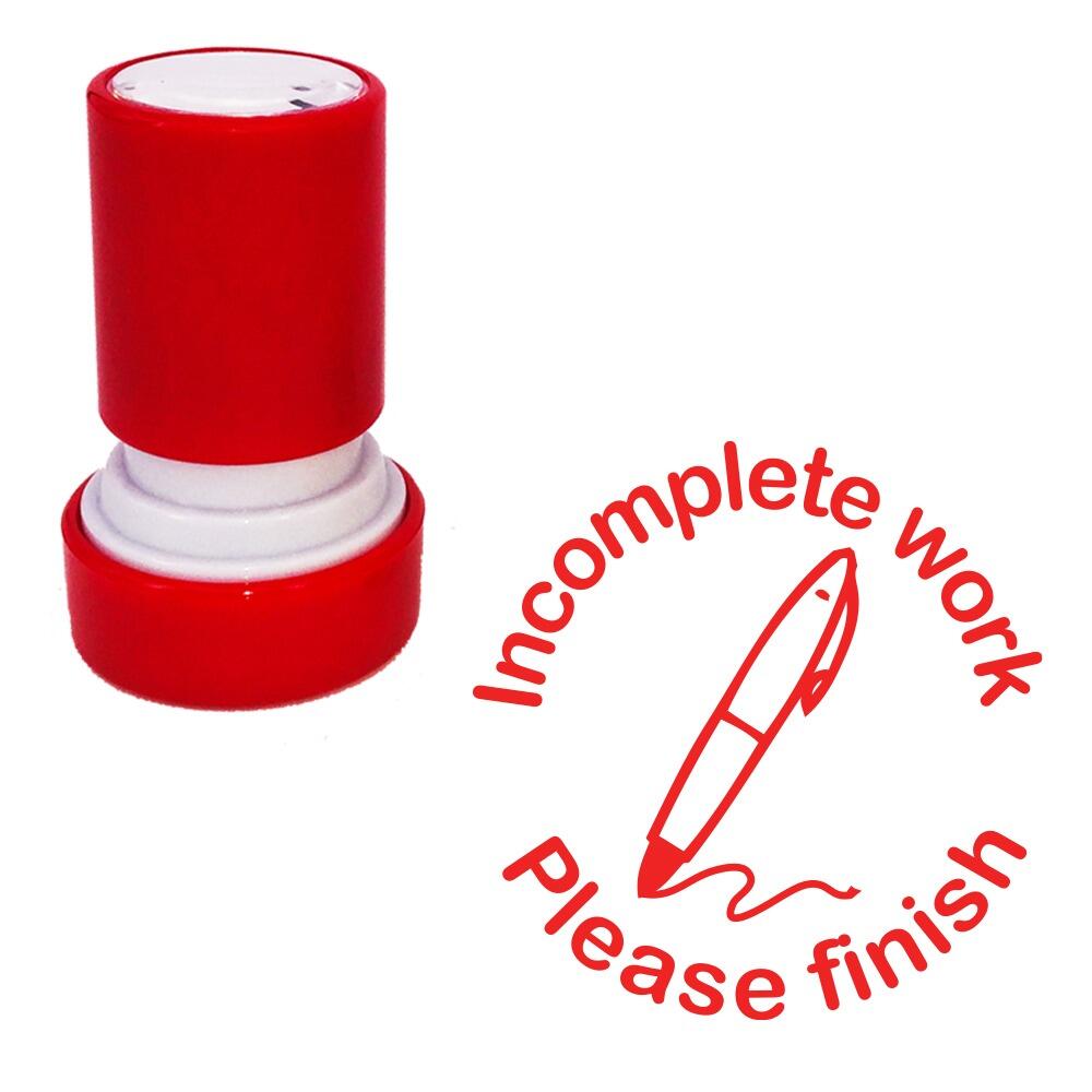 Bulk Teacher Stamps | Incomplete work, Please finish Self-inking Teacher Stampers