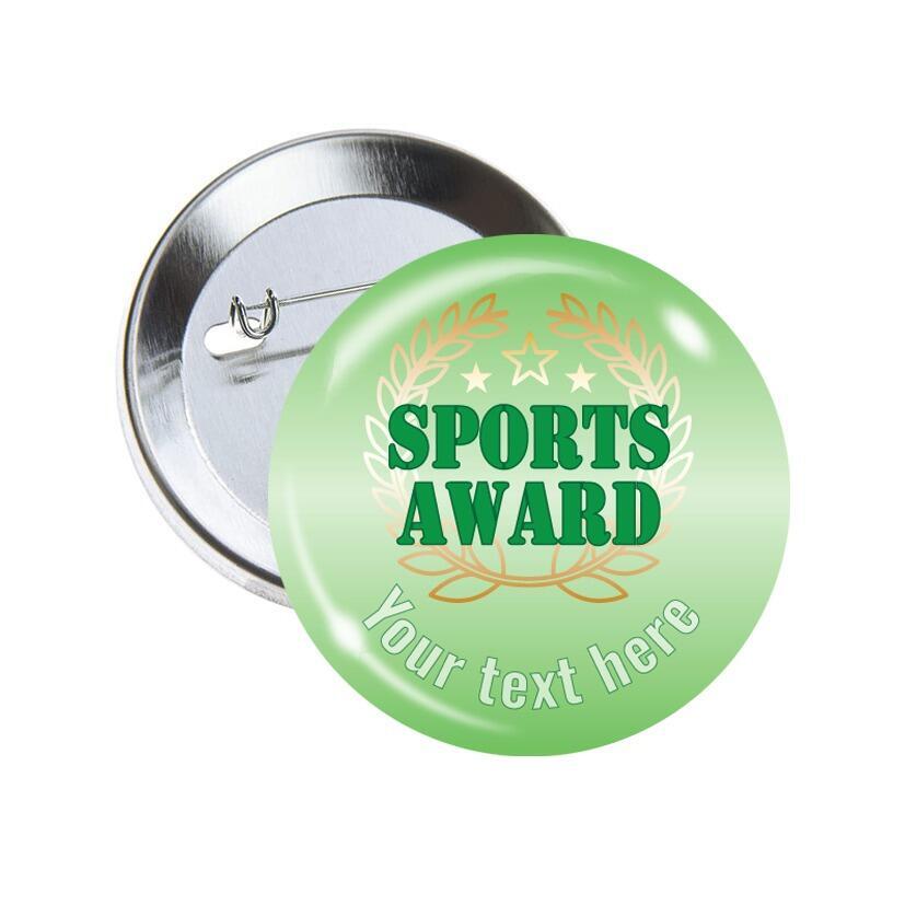 Custom Badges | Sports Award, Rosette Design Personalised Metal Pin Badges x 10