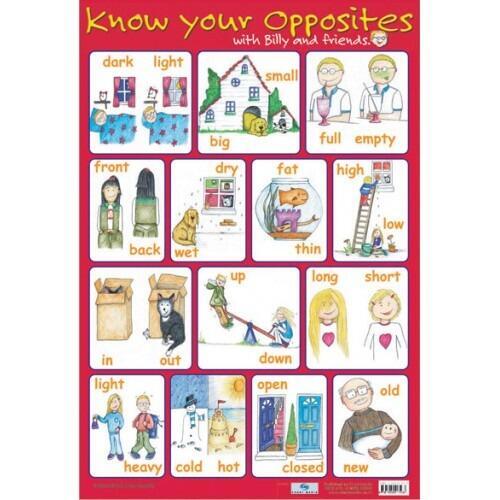 Educational Poster | Know Your Opposites Examples Chart for Teachers