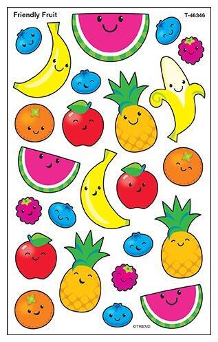Reward Stickers | Colourful Fruit Design, Healthy Eating, Various Size Stickers (T46346)