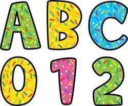 Alphabet/Number Stickers | Colourful Sprinkles Design - 133 x 3cm Craft Stickers (CTP4615)
