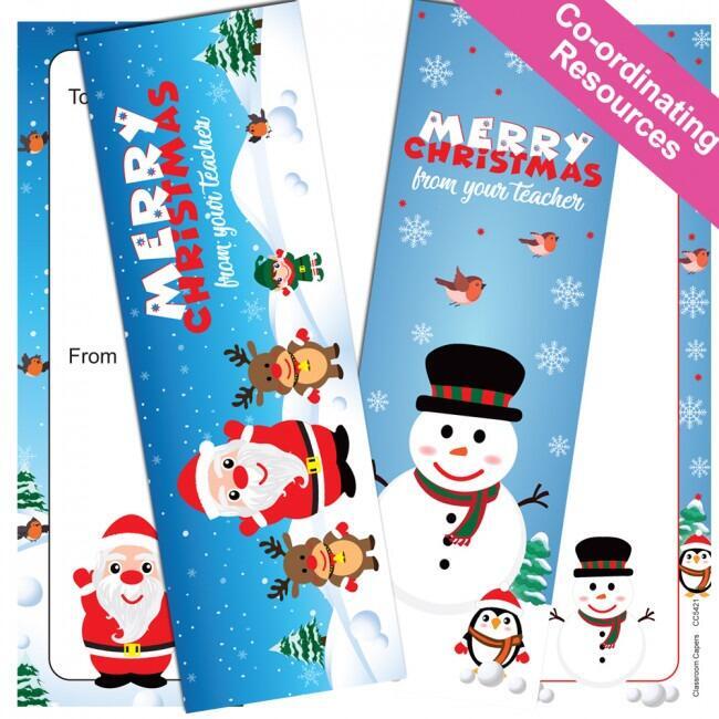 Class Gifts | Merry Christmas From Your Teacher Bookmarks - Ideal Reading Incentive/Class Present