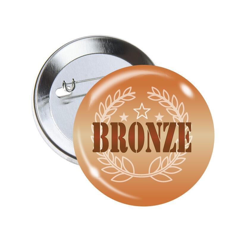 School Badges | ' BRONZE ', Wreath Design Sports / Award Pin Badges for Schools x 10.