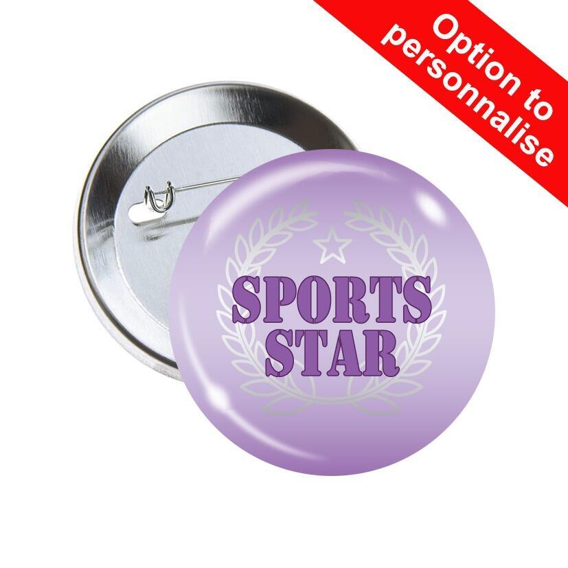 School Badges | Sports Star, Wreath Design Sports Day/Award Pin Badges for Schools x 10