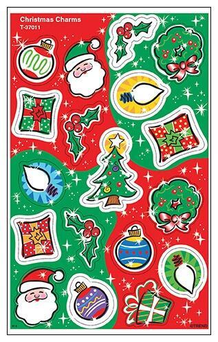 Kids Stickers | Christmas Shiny Charms School Stickers for Teachers