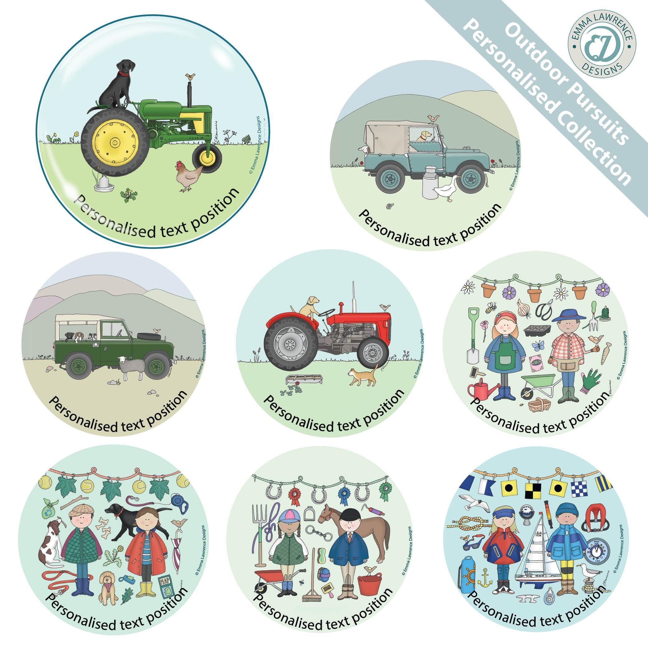 Custom Fridge Magnets | Outdoor Pursuits Collection - Personalised Fridge Magnets, Emma Lawrence Designs