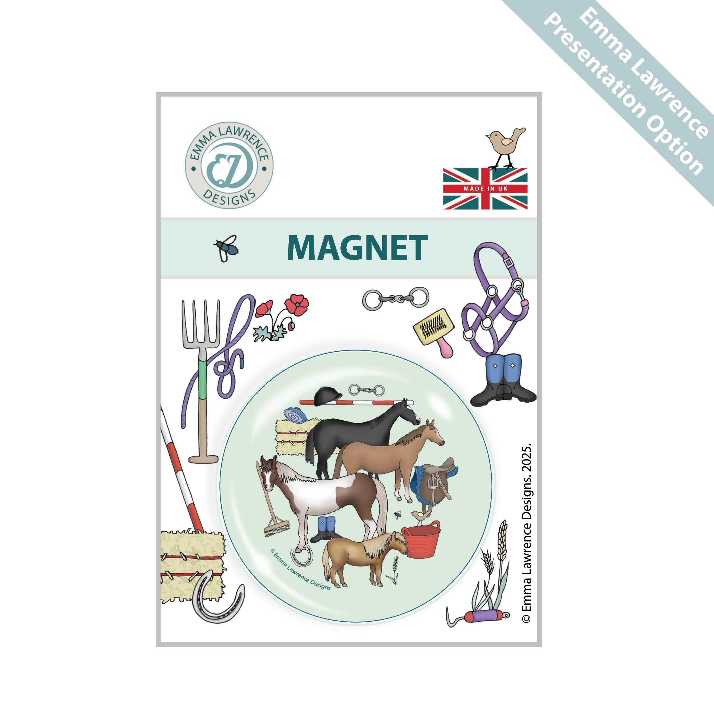 Custom Fridge Magnets | Emma Lawrence Horses/ Ponies Collection Personalised Fridge Magnet Gifts - Packaging Option