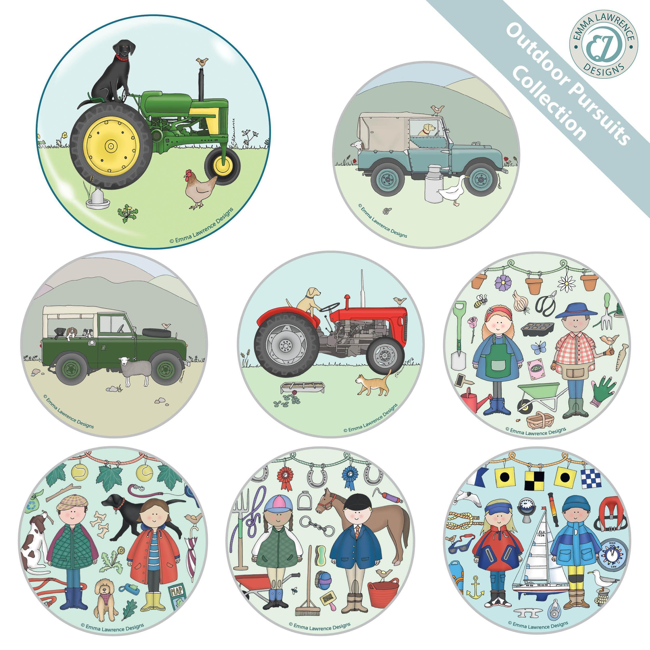 Fridge Magnet Gifts | Outdoor Pursuits Collection by Emma Lawrence . Retail/Trade. Custom Options
