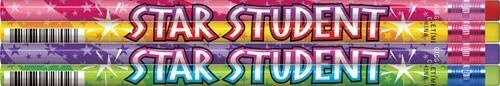 Student Gift Ideas | Low Cost Packs of 12 x Colourful Star Student HB Pencils. Quantity Discounts