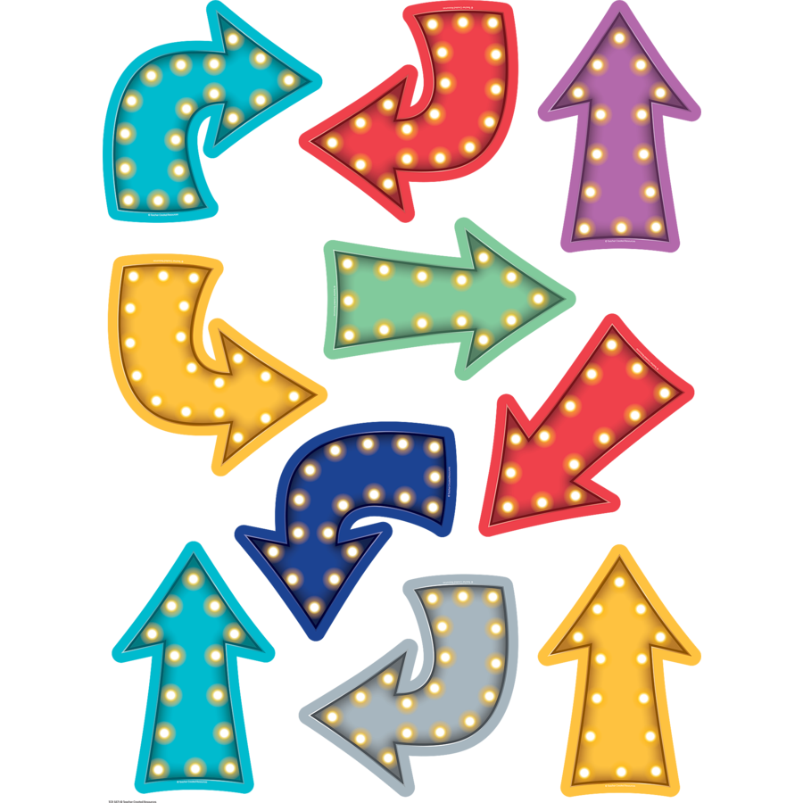 Display Cut Out Cards | 30 Marquee Arrows Cut Outs.